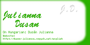 julianna dusan business card